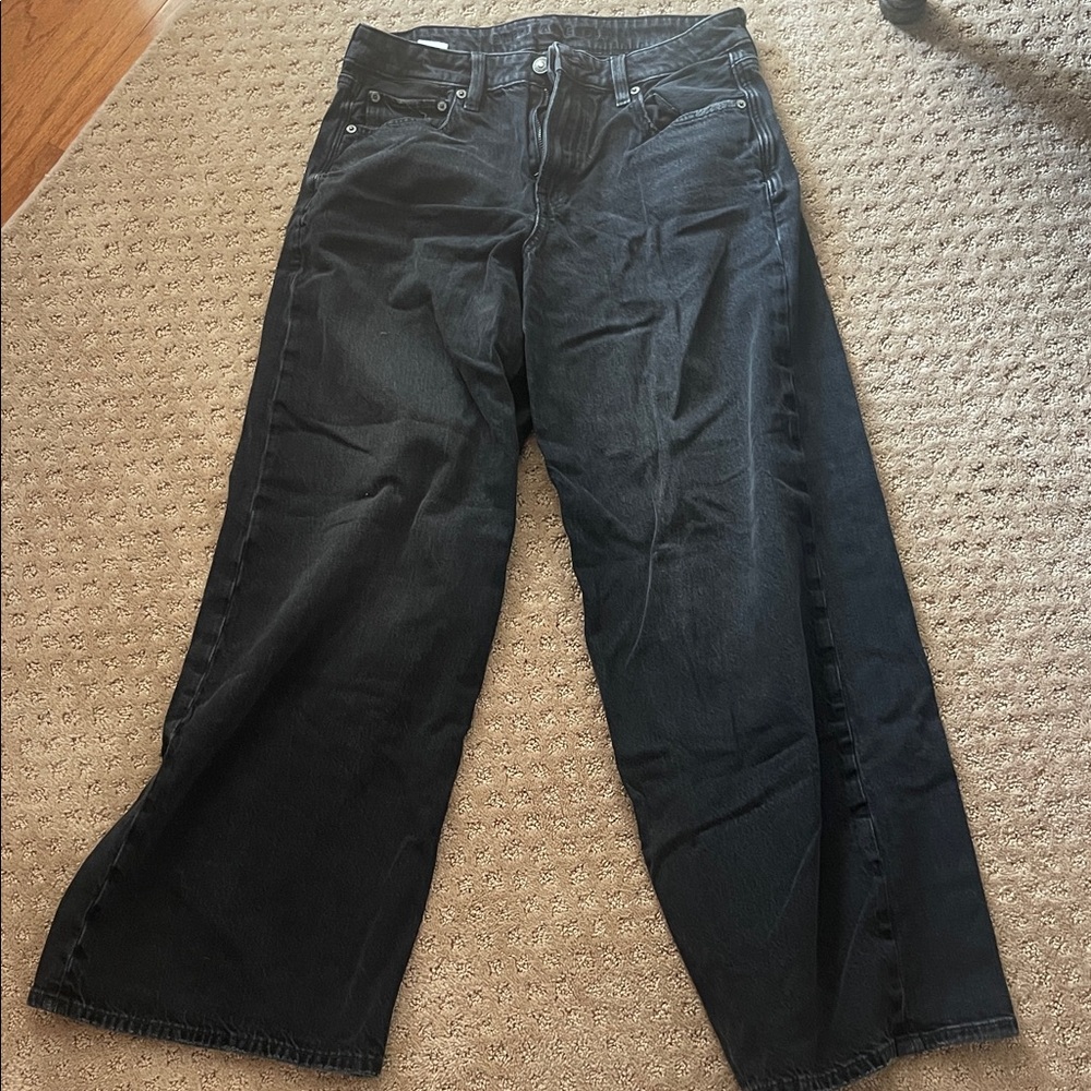 American Eagle Outfitters Black Wide Leg Flare Jeans